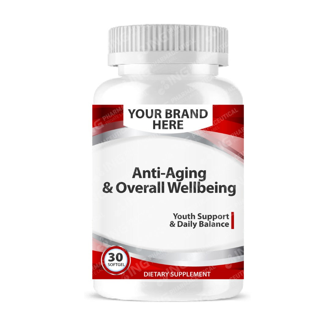 Anti-Aging & Overall Wellbeing Softgels White Label | Grape Seed Extract, Green Tea, Ginkgo Biloba Private Label Softgels Manufacturer