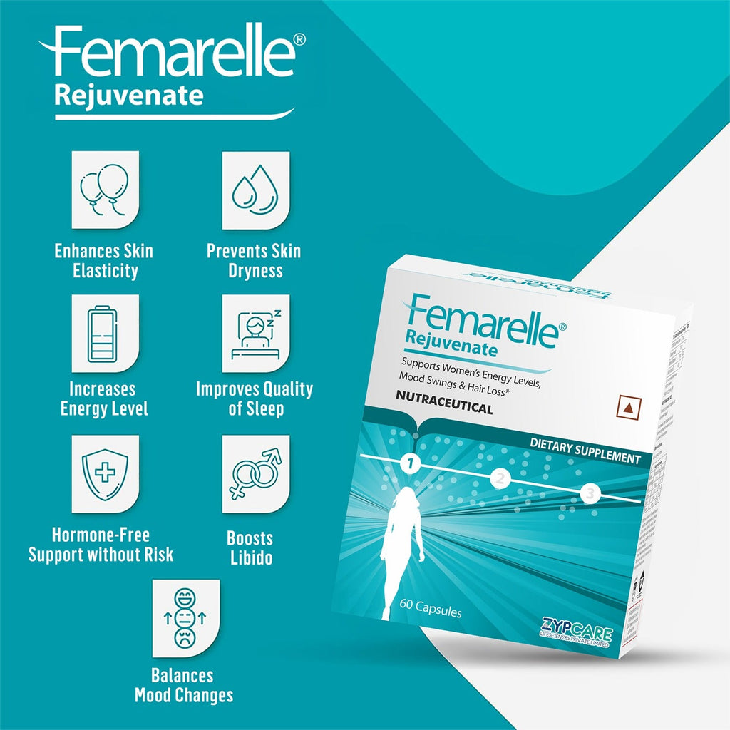 Femarelle® Rejuvenate Perimenopause Supplements | 35-49+ Women | Skin Health, Hair Loss, Energy, Mood Swings | 8 Million+ Customers, Global Brand