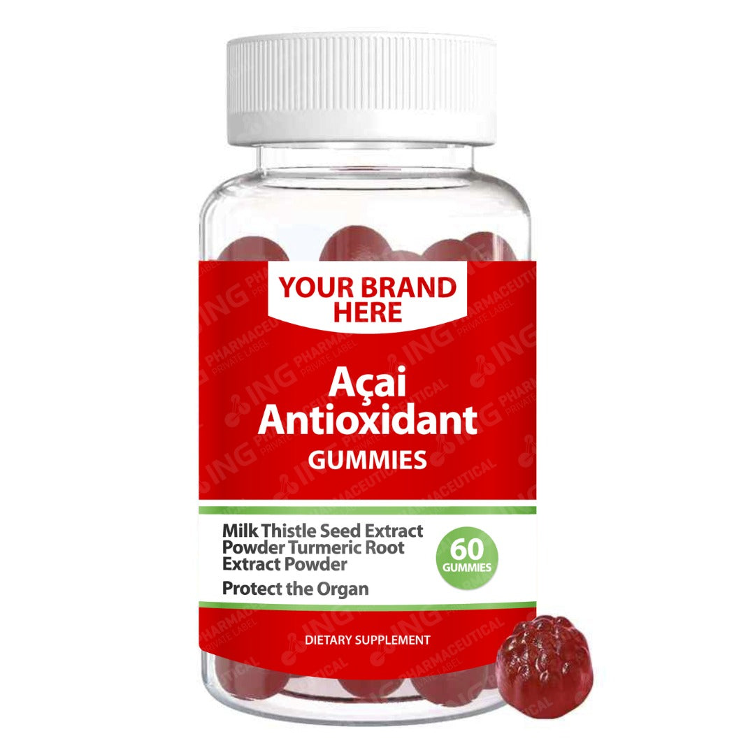 Açai Berry Antioxidant Gummies Private Label (PECTIN) | Açai Berry Extract + Acerola Cherry Extract + Vitamin C | Private Label Gummy Manufacturer