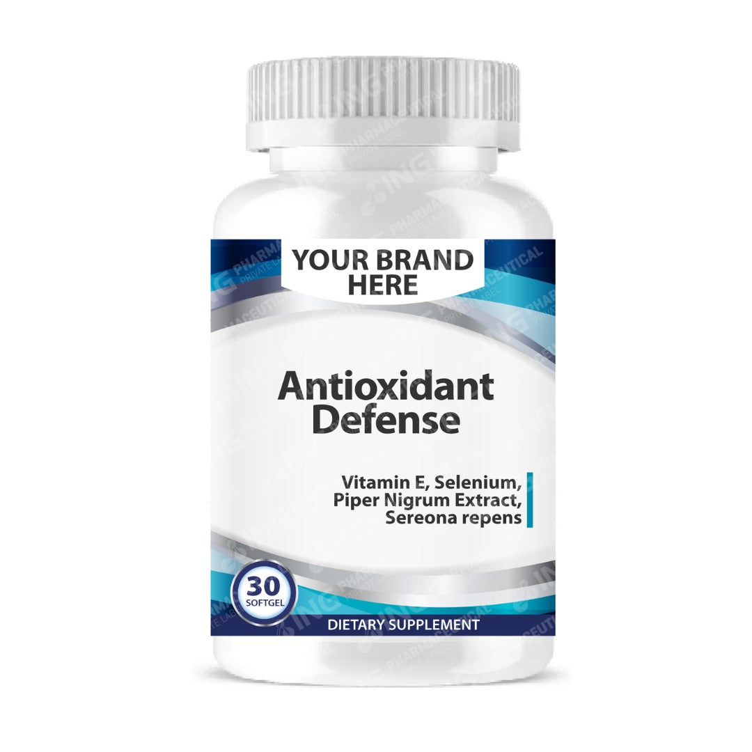 Antioxidant Defense Softgels White Label | Vitamin E, Selenium, Lycopene, Piper Nigrum, Sereona Repens Private Label Softgels Manufacturer