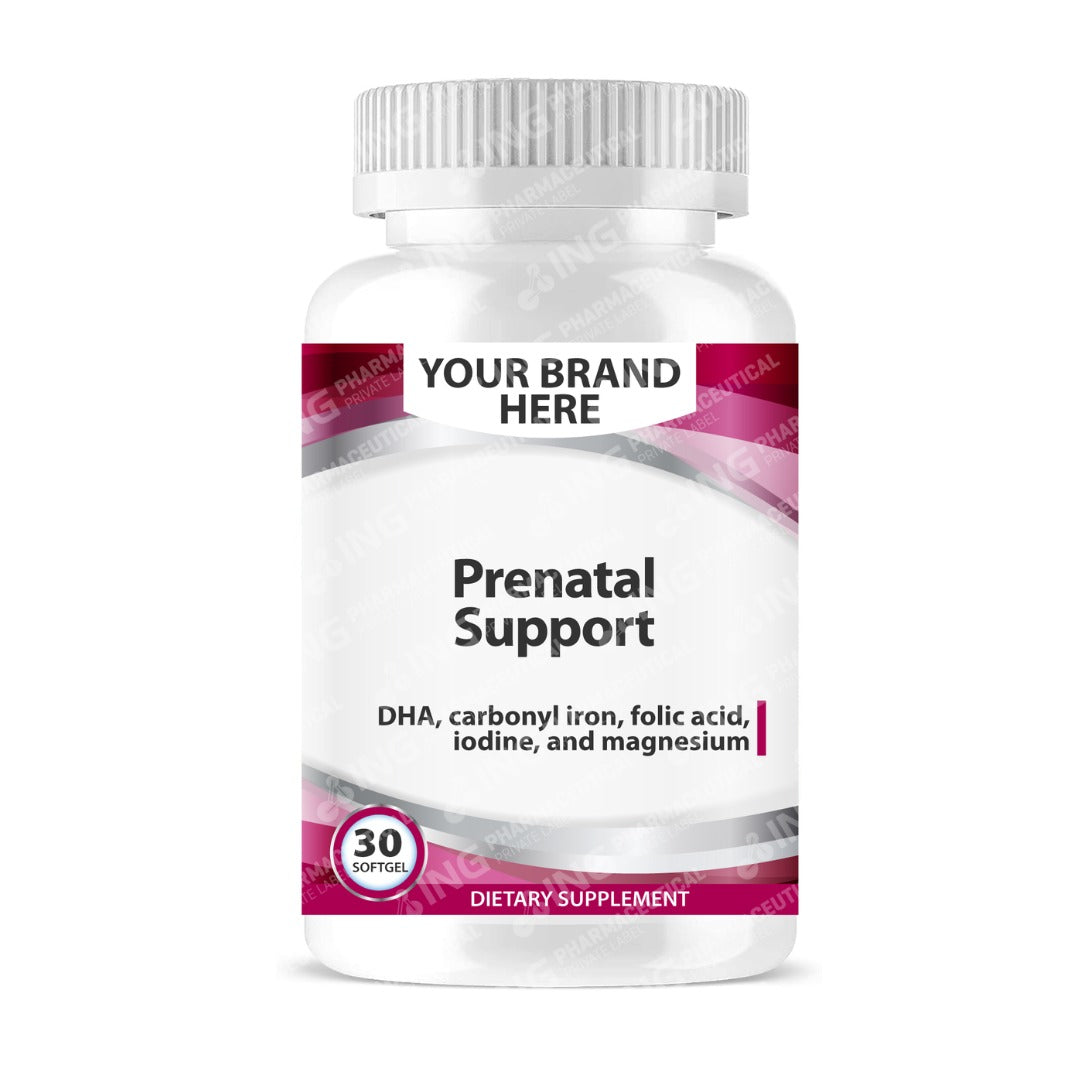 Prenatal Support Softgels White Label | DHA + Iron + Folic Acid + Iodine + Magnesium - Private Label Softgels Manufacturer