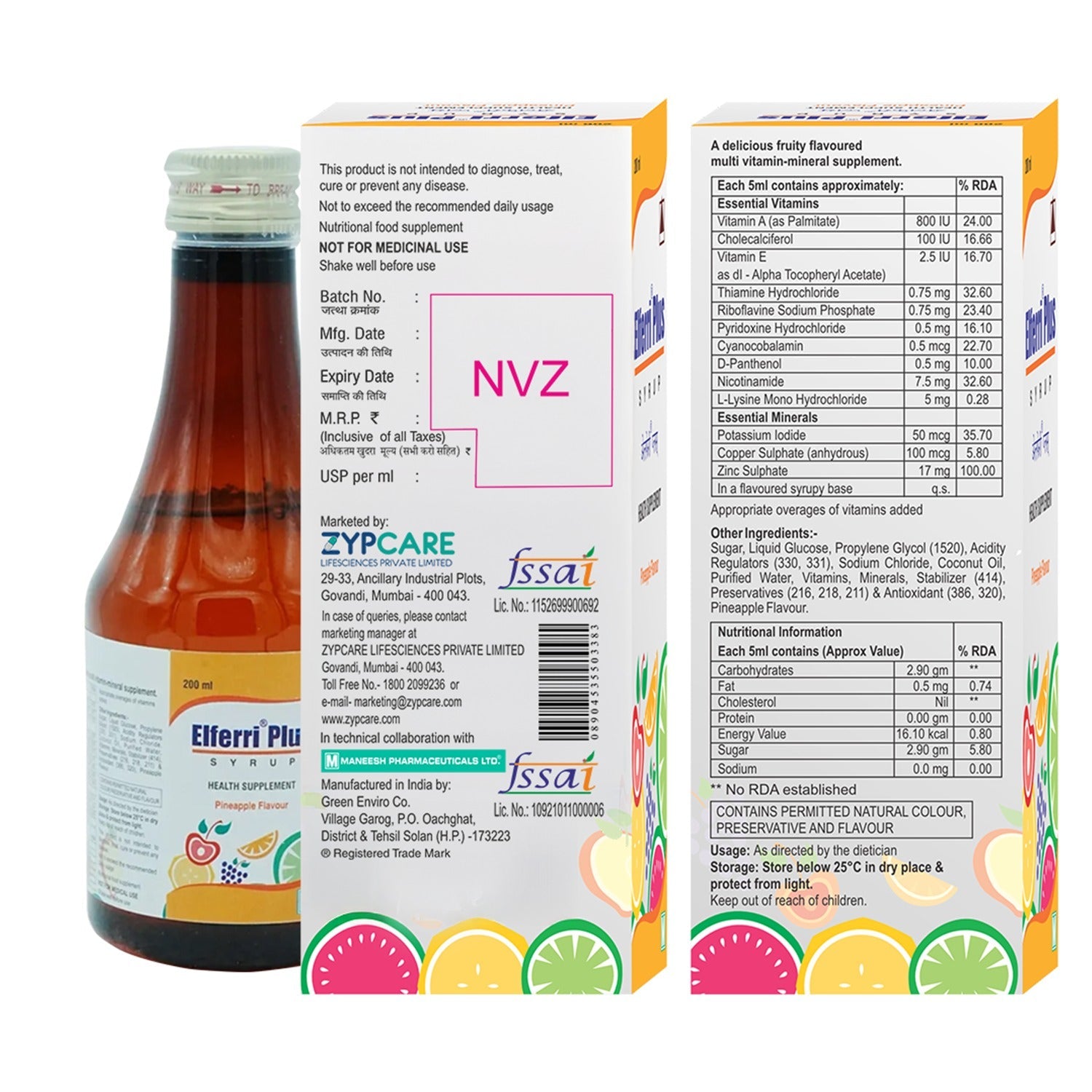 Multivitamin Syrup 200ml * 2 Bottles | Women, Men & Old Adults, Kids & Teenagers | Vitamin & Minerals