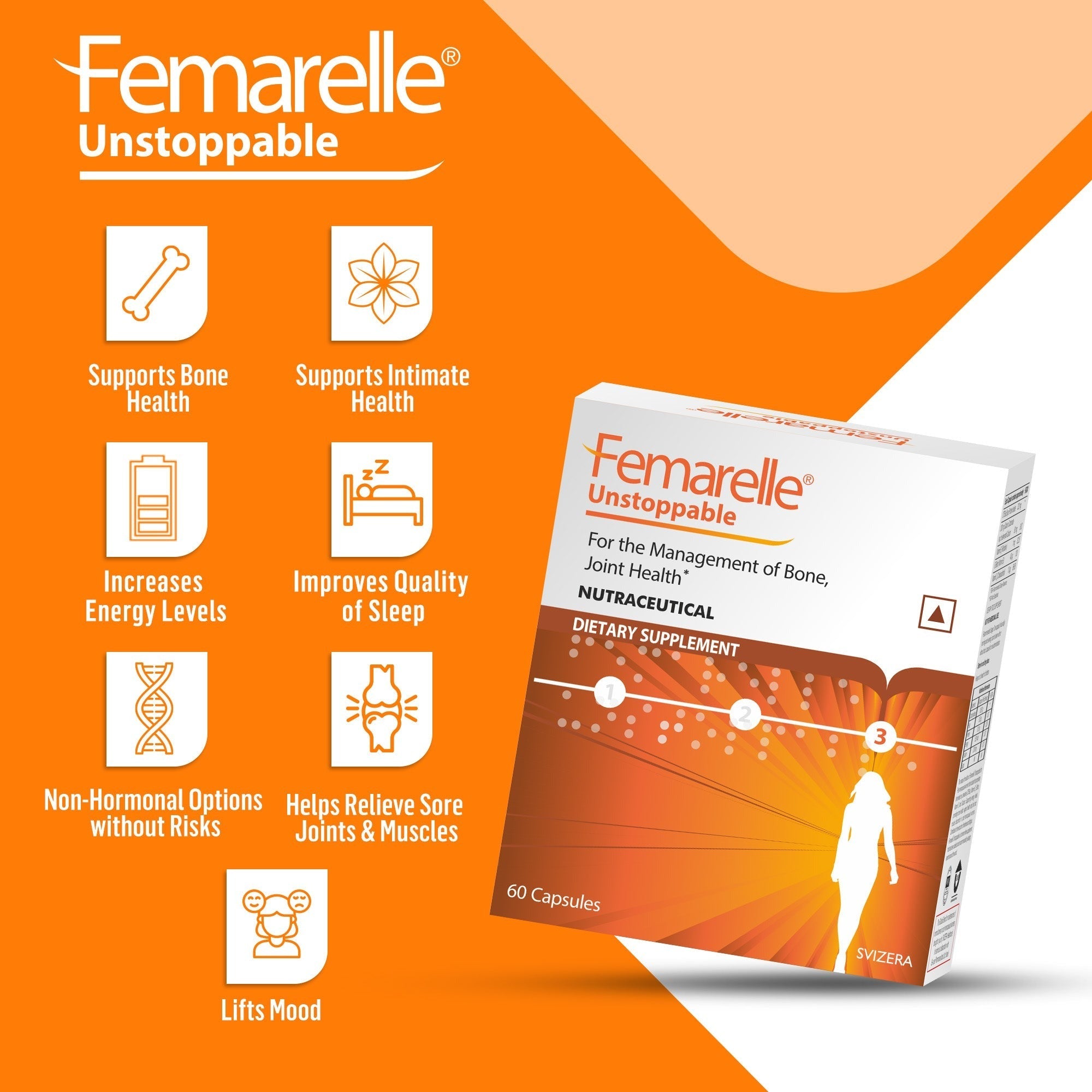 Femarelle® Unstoppable Postmenopause Supplements | 60-80+ Women | Joint, Bone, Muscle & Vaginal Health Support | 8 Million+ Customers, Global Brand