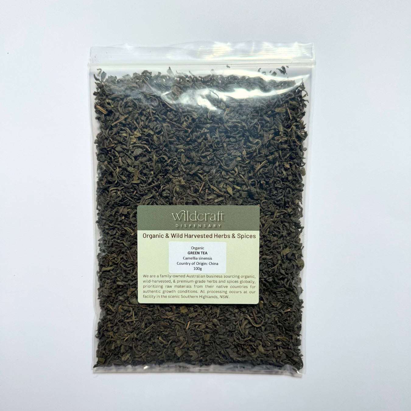 GREEN TEA ORGANIC 100g Camellia sinensis