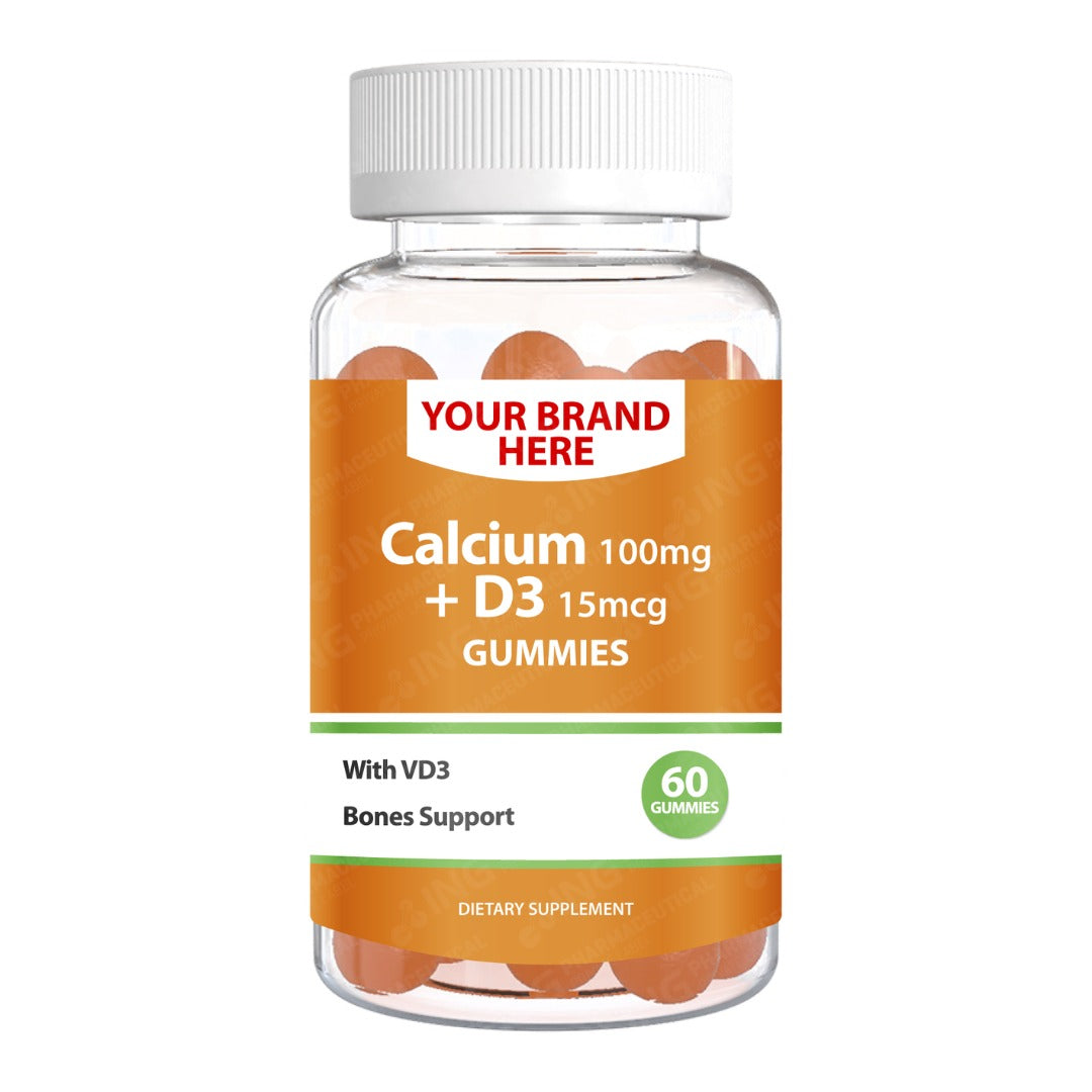 Calcium + Vitamin D3 Gummies Private Label (PECTIN) | Calcium + Vit D3 | Private Label Gummy Manufacturer